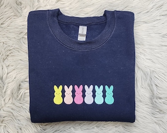 Embroidered Easter Candy Bunnies Youth Sweatshirt  - Easter Shirt, Mini Candy Bunnies Embroidered Crewneck or Hooded Sweatshirt YOUTH SIZES