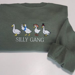 Silly Gang Embroidered Sweatshirt - Silly Goose Sweatshirt - Silly Goose on The Loose -  Embroidered Gift