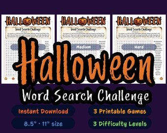 Halloween Word Search | Printable Party Game (Digital Download)