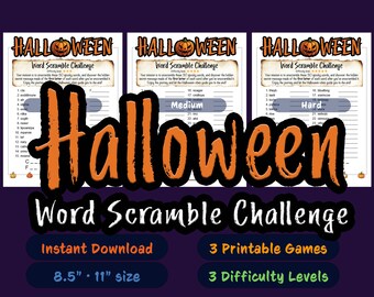 Halloween Word Scramble | Printable Party Game (Digital Download)