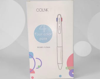 4-Color Ballpoint Pen Pack | 0.5mm Writing Point, Red, Black, Green, Blue Ink