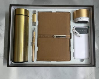 Executive Gift Set, Tumbler, Notebook, Pen, Power Bank, Speaker