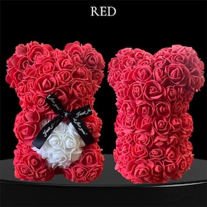Handmade Rose Teddy Bear Gift: Eternal Flower Bear with Heart