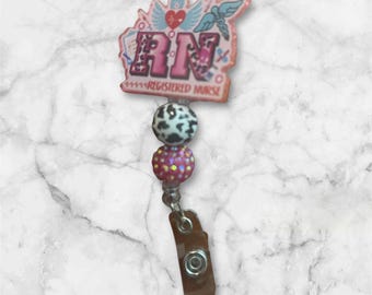 RN Badge Reel | Retractable Nurse ID Holder, Colorful Design