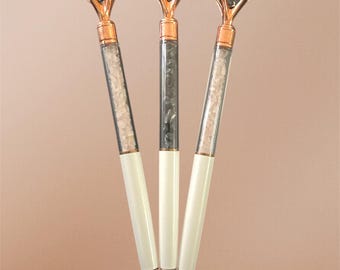 Diamond Top Ballpoint Pens: Elegant Stationery Gift Set of 3