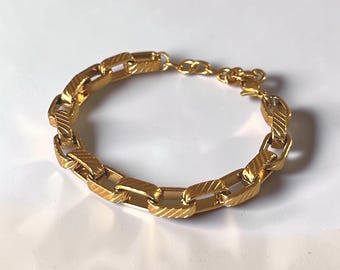 Gold Link Bracelet for Women, Chunky Gold Chain Bracelet, Elegant Fashion Jewelry, Trendy Gold Wrist Bracelet Gift for Her, Everyday Jewelry