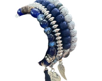 Boho Beaded Bracelet Stack – Mixed Style Layered Bracelets Set, Colorful Stretch Bangles for Women