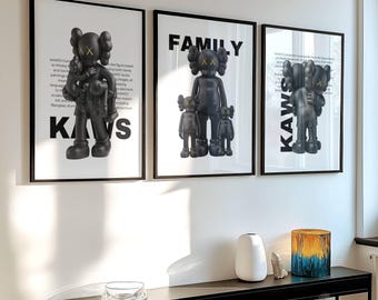 Hypebeast Toys Style Poster, Pop Art Figure Wall Art, Graffiti Style Cartoon Print, Street wear Inspired Digital Home Wall Decor,Family