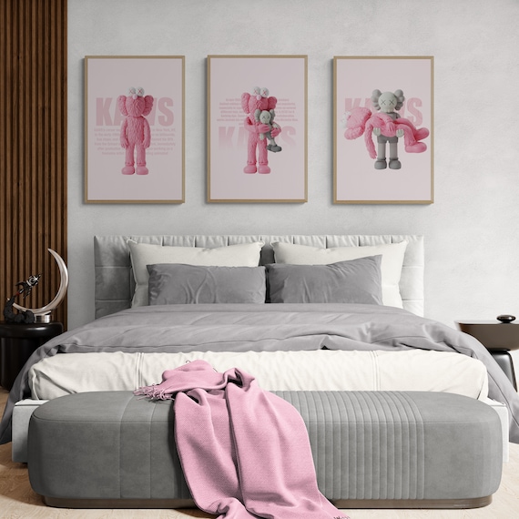 Hypebeast Toys Poster Set: Kaws Pink/grey Figure Art (digital
