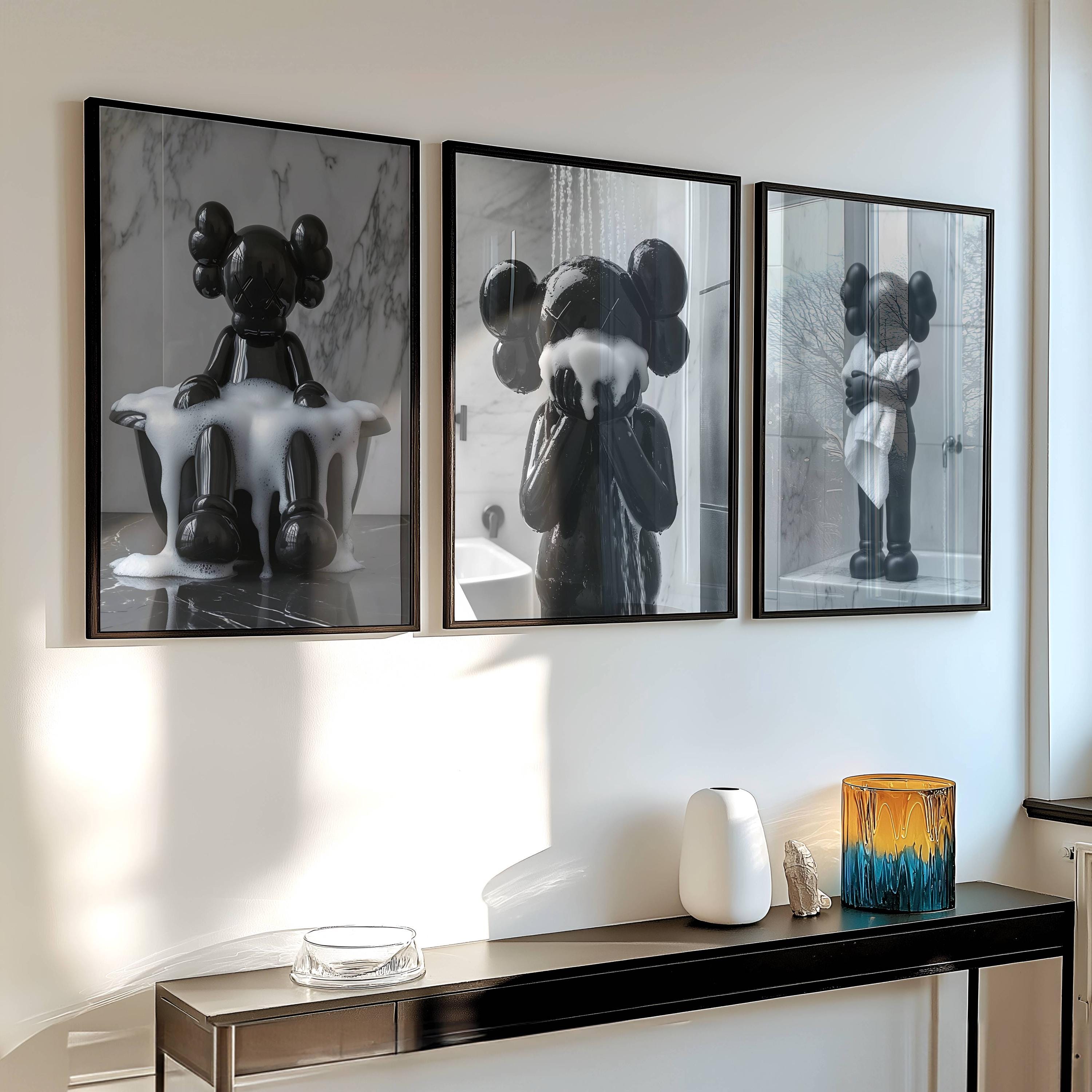 Hypebeast Bathroom Poster Set, Figure Printable Wall Art,Decor, Gift for Boyfriend, Digital Download, 3 Piece Set, Digital Download