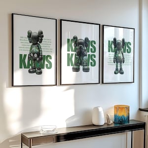 Kaws Style Figure Print Set: Hypebeast Wall Art (Digital Download, 3 Piece Set)