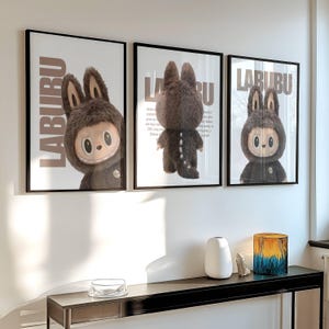 Póster de Labubu, Los Monstruos, Impresión digital femenina, Decoración moderna inspiradora, Estética de chica, Arte mural imprimible, Juguete/Figura de Labubu