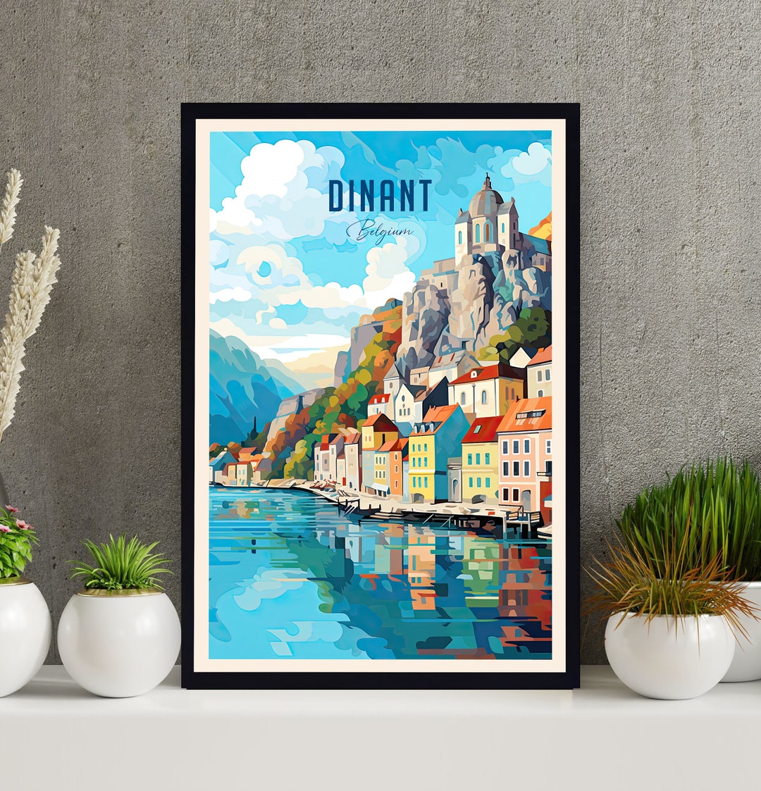 Dinant Poster Belgium Poster Dinant Print Travel Poster Etsy