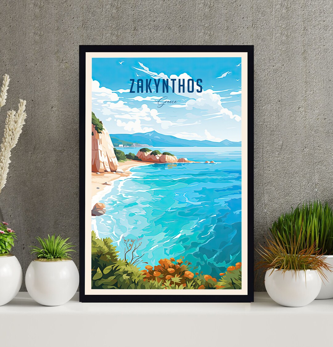 Zakynthos Poster Zakynthos Art Greece Poster Zakynthos Etsy