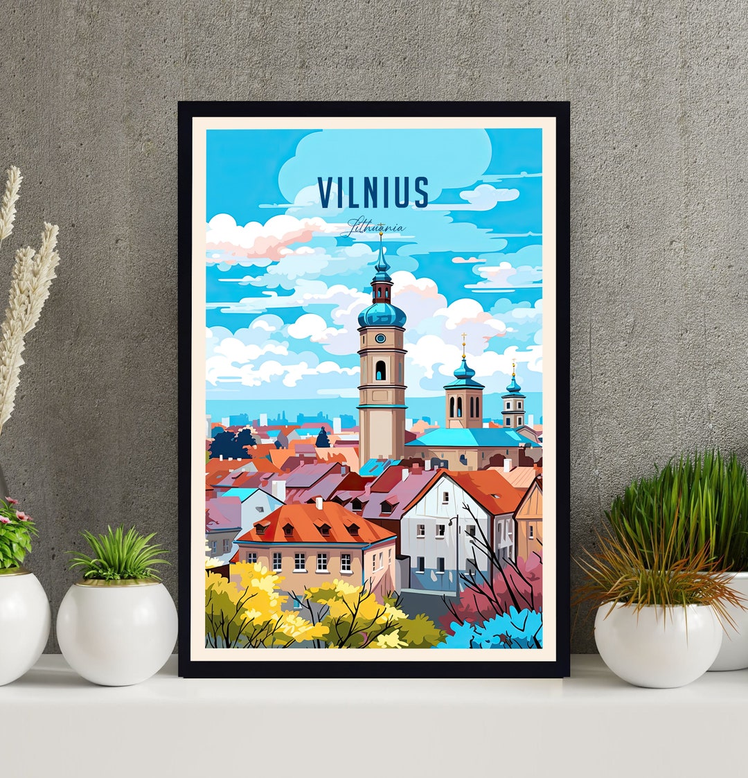 Vilnius Poster Vilnius Art Lithuania Poster Vilnius Print Etsy