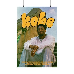 Vintage Kobe Bryant Poster - 1990s Retro Style, Black Mamba