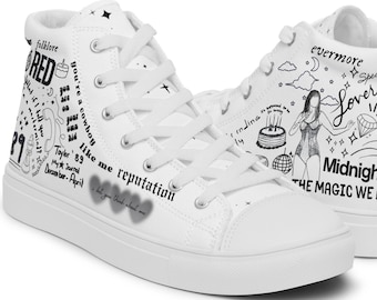 Taylor Inspired High Top Canvas Shoes, Eras Tour Shoes