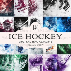 Ice Hockey Digital Backdrops Bundle, 140 Creative Backdrops Collection, Sports Theme Photography, Hockey Background Pack