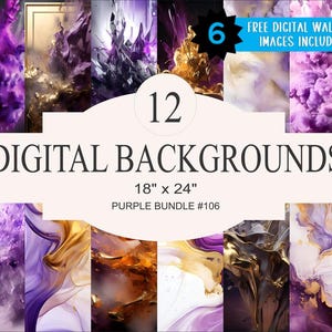 12 Purple Digital Backgrounds - 18x24 inch High Resolution Digital Download PNG- Athlete Sports Poster Senior Banner Design Backdrop Website