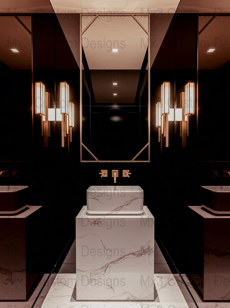 Powder Rooms Digital Backdrops, Realistic Bathroom Photo Backgrounds ...