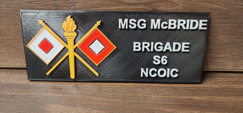 3D Printed Military Office Name Plate - Etsy