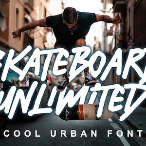 Skateboard Unlimited Font, Procreate Fonts, Instagram Font, Canva Fonts, Modern Font, Logo Fonts, Wedding Fonts, Graffiti