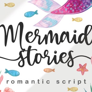 Fonte Mermaid Stories, Fontes Procreate, Fontes Canva, Fonte Moderna, Fontes de logotipo, Fontes de casamento, Fontes manuscritas, Fontes Cricut