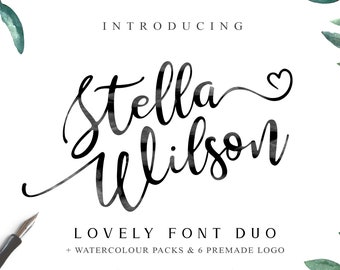 Stella Wilson Font, Procreate Fonts, Instagram Font, Canva Fonts, Modern Font, Logo Fonts, Wedding Fonts, Handwritten Fonts, Cricut Fonts