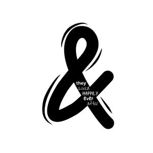 Regalo de boda - "Y vivieron felices para siempre" - Boda Svg, archivos Svg para Cricut, Matrimonio Svg, Sr. y Sra. Svg, Boda personalizada PNG