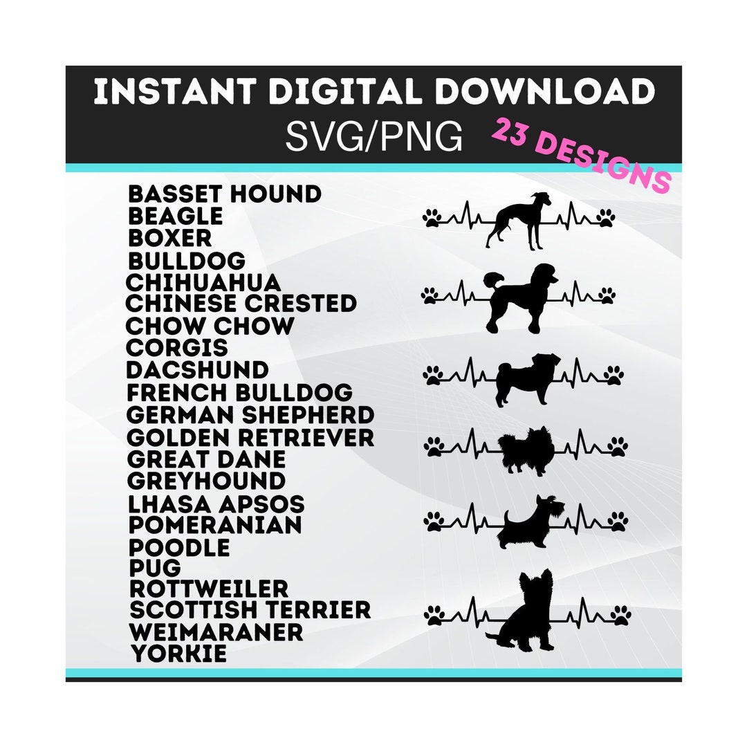 23 Dog Heart Beat Love, Dog Love Tshirt, Heartbeat SVG Bundle, Dog Svg