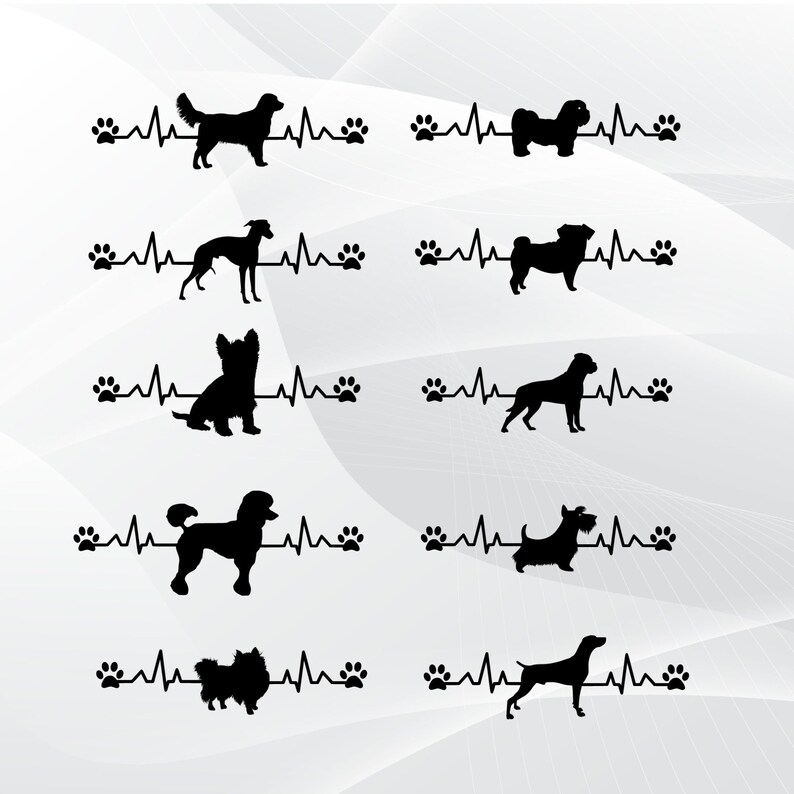 23 Dog Heart Beat Love, Dog Love Tshirt, Heartbeat SVG Bundle, Dog Svg