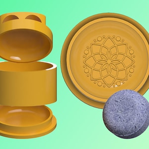 Shampoo Bar Hand-Press Mold  with mandala embossing | Digital STL file for 3D printing