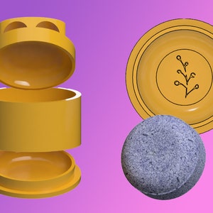 Shampoo Bar Hand-Press Mold  with cotton flower embossing | Digital STL file for 3D printing