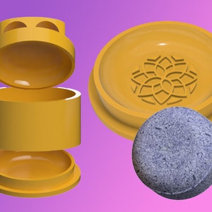 Shampoo Bar Hand-Press Mold  with mandala embossing | Digital STL file for 3D printing