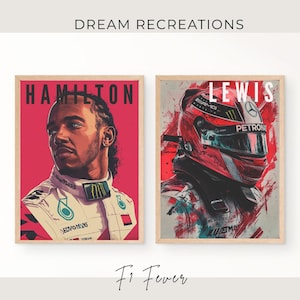 Lewis Hamilton Formula 1 Wall Art, Sports Decor Hamilton helmet Decor Motorsport Poster, Game Room, gift for son, gift for him, F1 Car Print