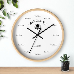 Reloj de pared de golf, reloj humorístico para la hora del tee, regalo para amantes del golf, decoración única para salas deportivas, regalo para entusiastas del golf, reloj de golf personalizado, golf