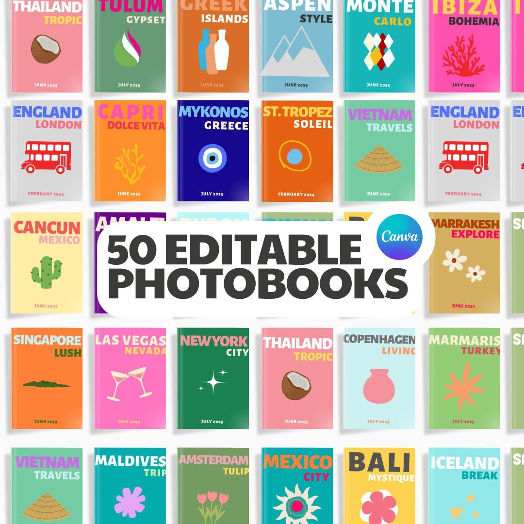 Photo Book Customizable 50 Personalized Colourful Photo Book Album Template Cover Design Create ...