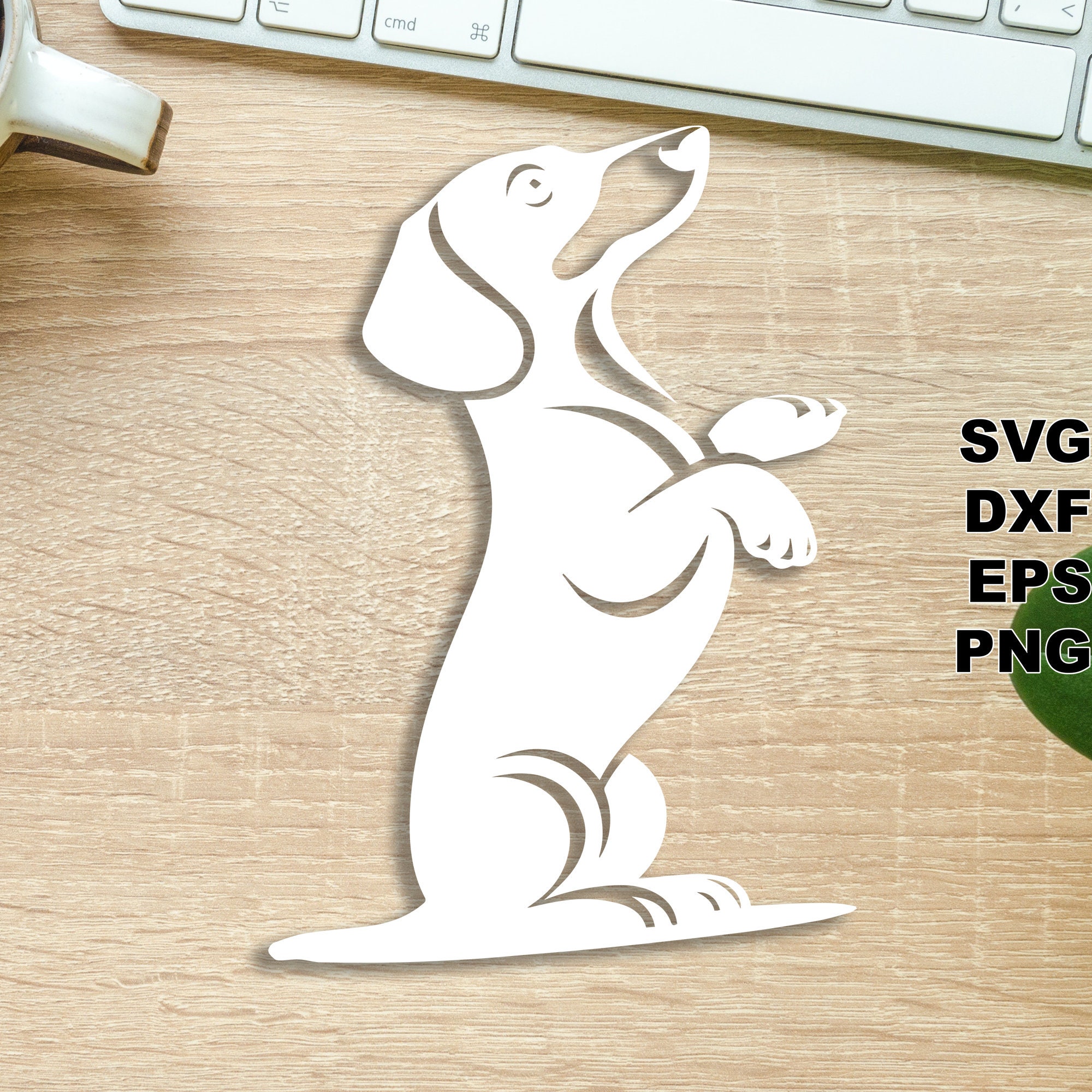 Dachshund Weiner Dog SVG Cut Files svg Dxf Png Eps Silhouette & Cricut