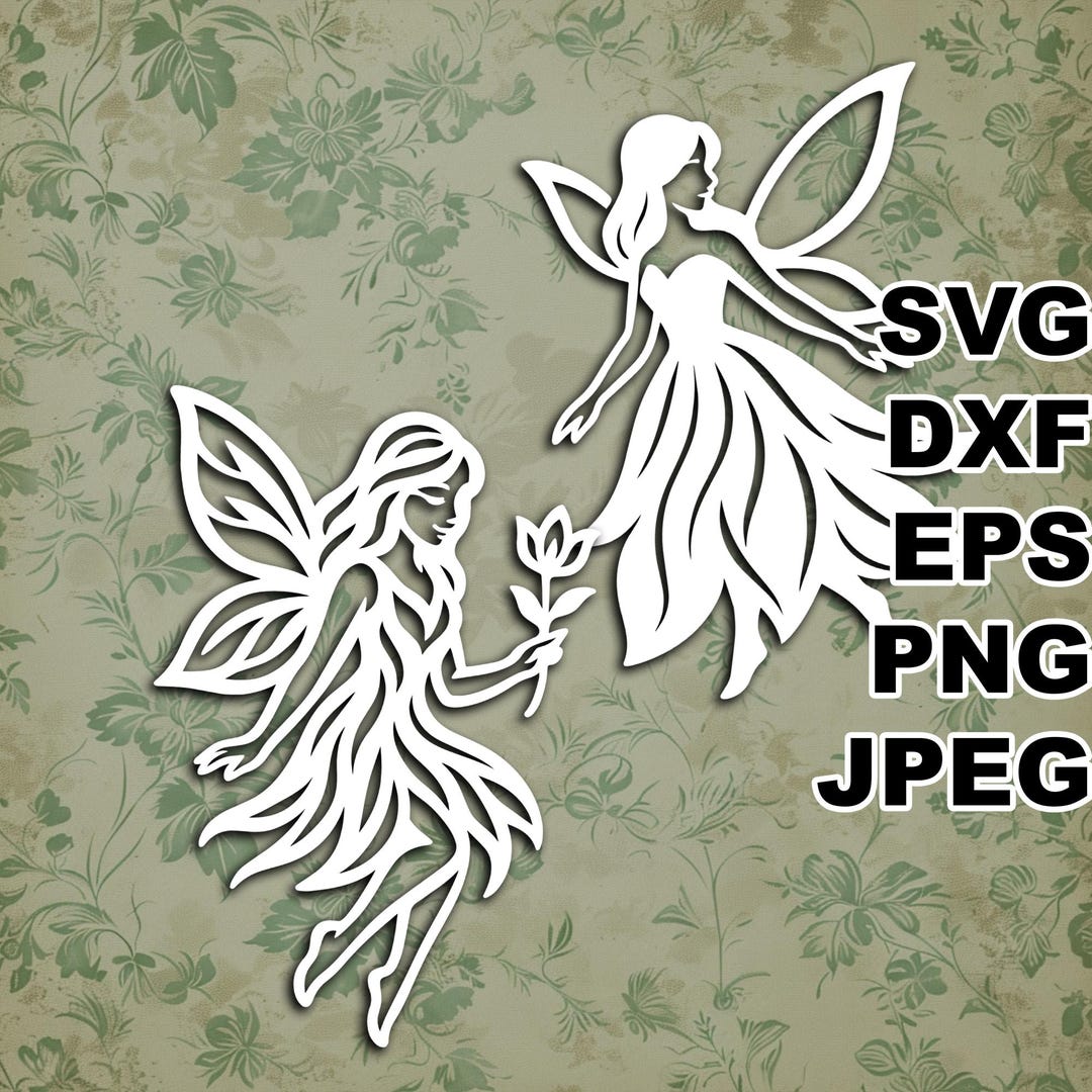 Fine Flower Fairy SVG Cut Files (svg Dxf Png Eps Jpeg) Silhouette ...