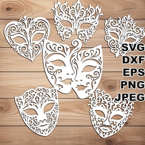 Filigrane Masken SVG-Schnittdateien (svg dxf png eps jpeg) Silhouette & Cricut, digitales Scrapbooking, Kartenherstellung, Papierschnitt, CNC und Laser DIY