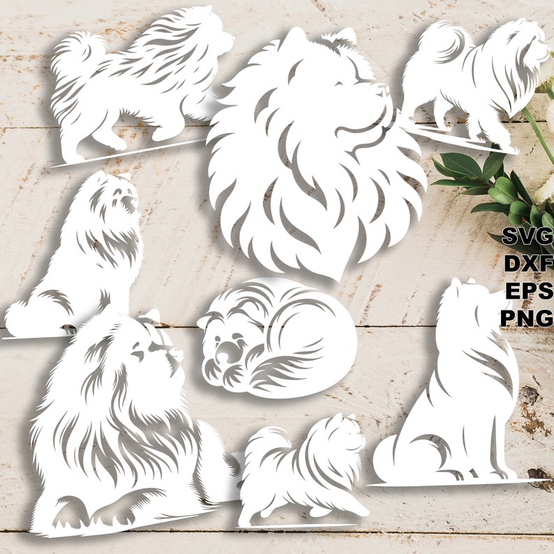 Chow Chow SVG Cut Files svg Dxf Png Eps Silhouette & Cricut, Digital ...