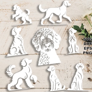 Golden Doodle SVG schneide die Dateien (svg dxf png eps) Silhouette & Cricut, digitales Scrapbooking, Kartenherstellung, Papierschnitt-Svg-Datei, Haustier DIY
