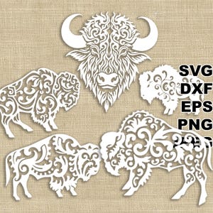 Więcej plików Buffalo SVG do cięcia (svg dxf png eps jpeg) Silhouette i Cricut, cyfrowe scrapbooking, tworzenie kartek, cięcie papieru, CNC i laserowe DIY