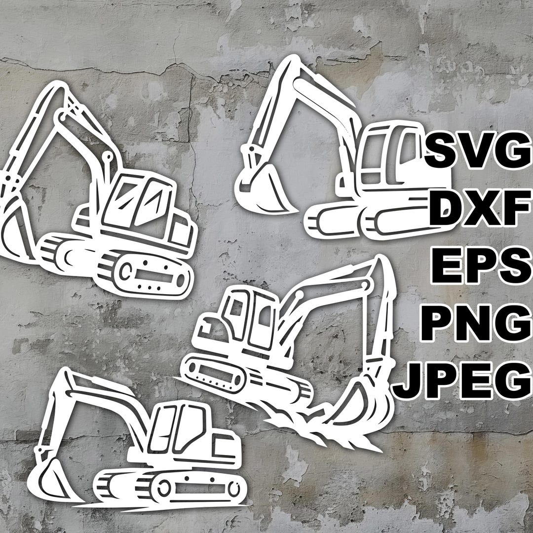 Fine Excavators SVG Cut Files (svg Dxf Png Eps Jpeg) Silhouette ...