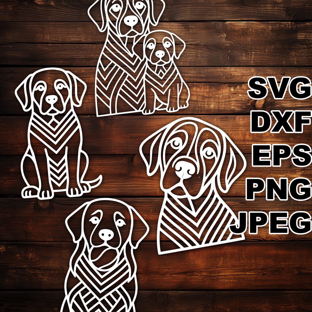 Deco Labrador Retriever SVG Cut Files (svg Dxf Png Eps Jpeg) Silhouette ...