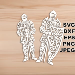 Ritter SVG-Schnittdateien (svg dxf png eps jpeg) Silhouette & Cricut, digitales Scrapbooking, Kartenherstellung, Papierschnitt, CNC und Laser DIY