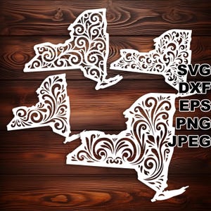 File di taglio SVG di New York (svg dxf png eps jpeg) Silhouette e Cricut, scrapbooking digitale, creazione di biglietti, taglio della carta, CNC e laser fai da te