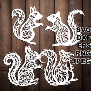 Chipmunk SVG-bestanden knippen (svg dxf png eps jpeg) silhouet en Cricut, digitale scrapbooking, kaarten maken, papier snijden, CNC en laser DIY
