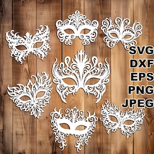 Masques en filigrane (encore plus) Fichiers de coupe SVG (svg dxf png eps jpeg) Silhouette & Cricut, scrapbooking numérique, papier découpé, CNC et bricolage laser