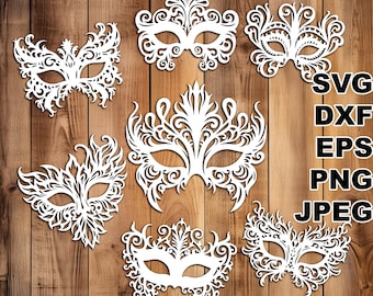 Filigree Masks (still more) SVG cut files (svg dxf png eps jpeg) Silhouette & Cricut, digital scrapbooking, paper cut, CNC and laser DIY